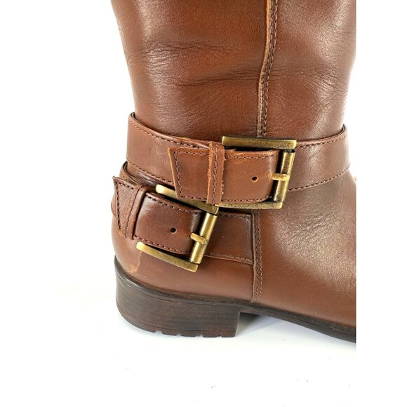 Clarks Womens Brown Leather Riding Boots Size 6.5 Zip Closure - Picture 2 of 9